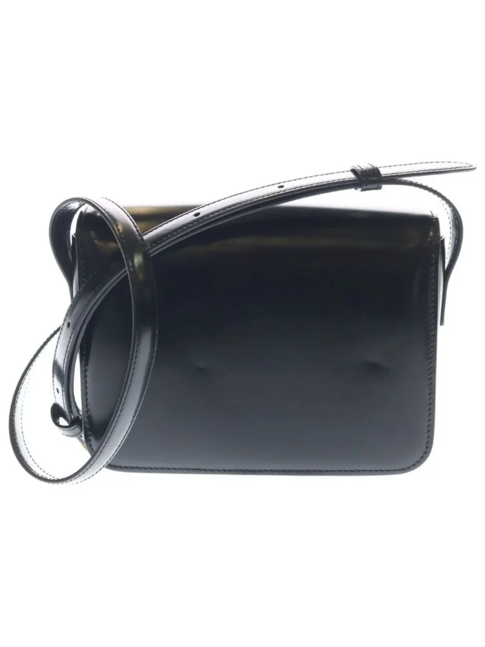 Celine Tee Ncueil Triomphe Smo le Shoulder Bag Black Leather